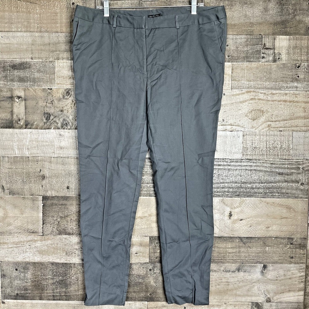 Worthington Low Rise Slim Fit Women's Size 16 Gray Dress Pants Slacks Ankle Zip